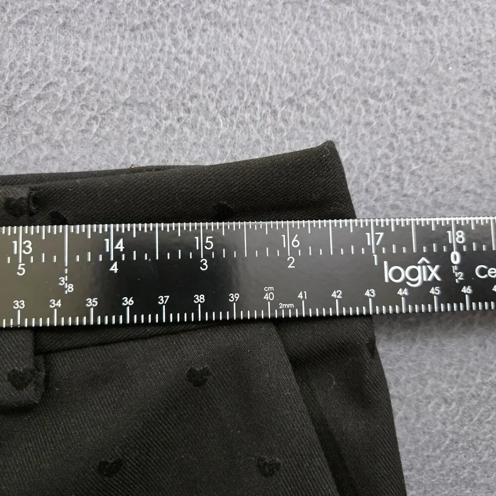 Talbots Women 8 Black Heart Print Mid Rise Hampshire Straight Leg Ankle Pants - Picture 12 of 13